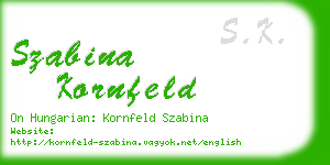 szabina kornfeld business card